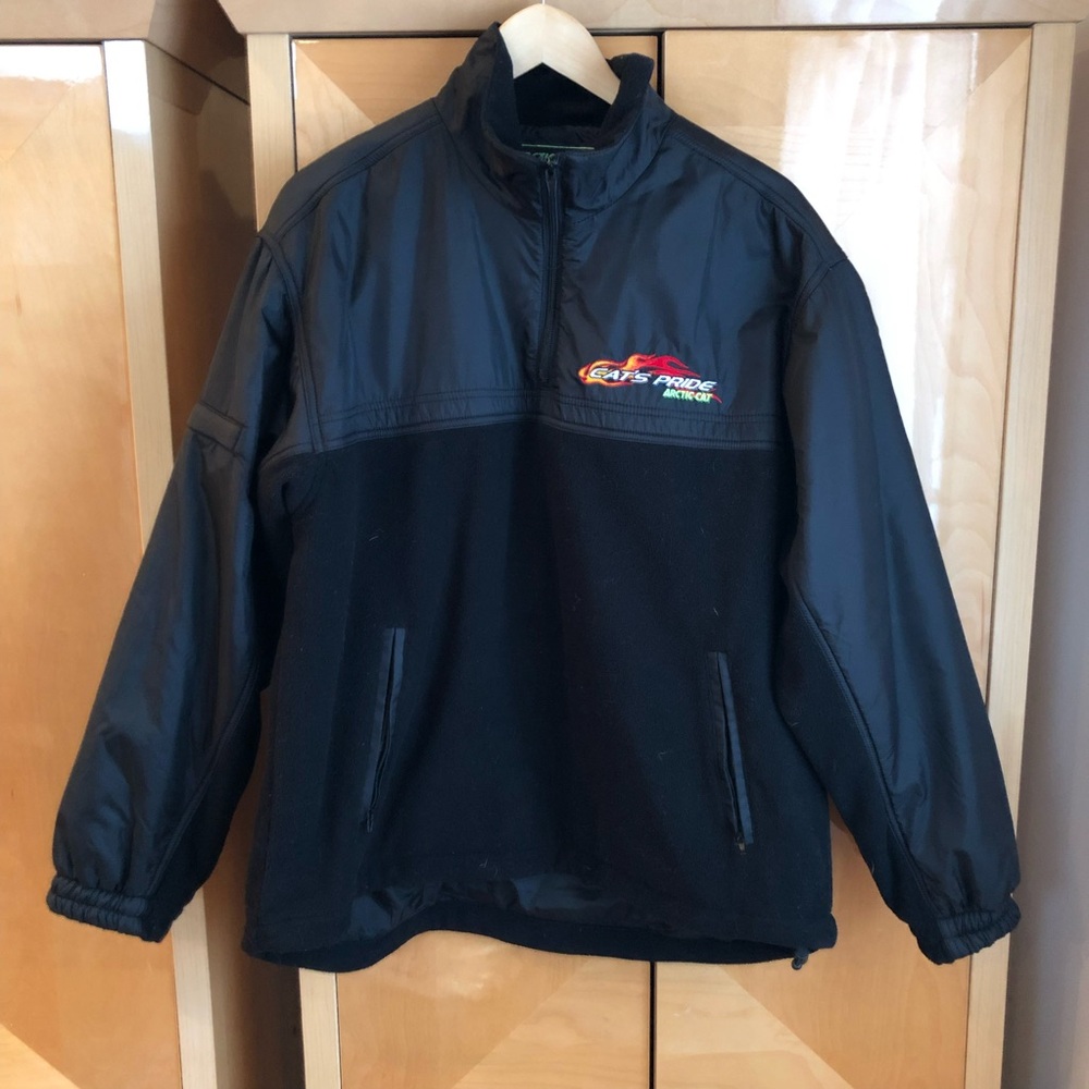 Arctic Cat Snowmobile Fleece Jacket Cats Pride Black Warm Winter ATV Mens Small